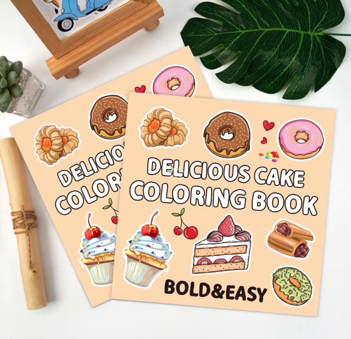 Cozy Coloring Book – Delicious Cake – Zoet Kleurboek voor Volwassenen & Kinderen | Sweet & Cozy Coloring Book vol Taarten, Cupcakes & Donuts | Ontspannend & Creatief Cadeau voor Bakliefhebbers